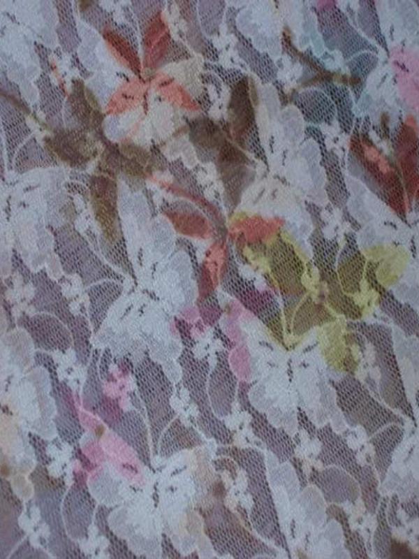 2m de resille dentelle ton mauve imprime