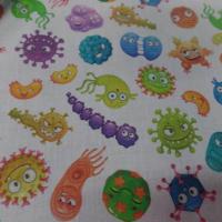 Achat coton bio blanc imprime enfant motifs virus