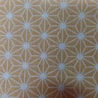 Achat tissu coton 100 cretonne imprime geometrique jaune safran et blanc en 1 45m de l