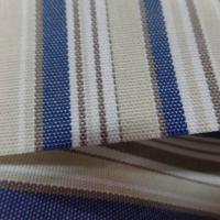 Bache d exterieur en teflon a rayure blanc beige bleu et taupe