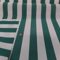 vente Toile de store bâche rayé blanc vert 4 saisons en téflon pas cher