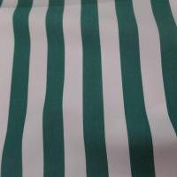 Toile de store bâche rayé blanc vert 4 saisons en téflon en 1.60m
