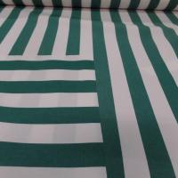 vente Toile de store bâche rayé blanc vert 4 saisons en téflon en 1.60m