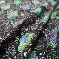 Batik noir motif fleurs rose mauve bleu vert5