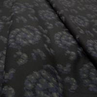 Beau lainage épais noir imprime gris bleu