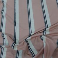 Beau lin rose saumon a rayures blanche et noire
