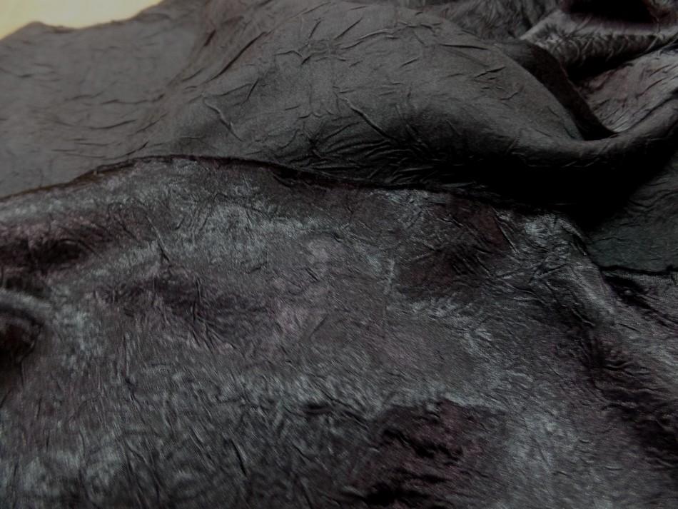 beau satin froissé permanent noir