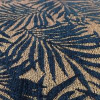 tissu velours chenille noir façonné ton doré pas cher