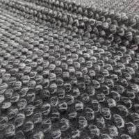 vente de tissu maille de laine façonné ton gris et noir