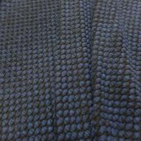 tissu couture maille de laine façonnée ton bleu et noir