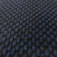 tissu maille de laine façonnée ton bleu et noir pas cher