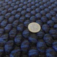 tissu maille de laine façonnée ton bleu et noir en ligne