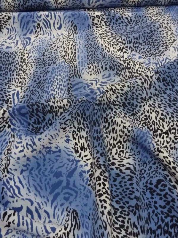 Belle microfibre imprime bleu blanc noir