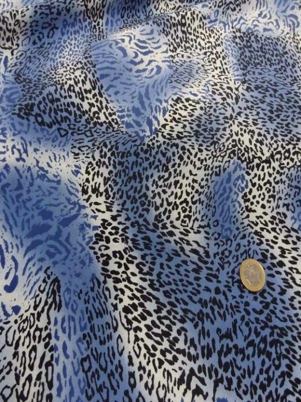 Belle microfibre imprime bleu blanc noir