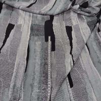 Belle microfibre imprime gris blanc noir