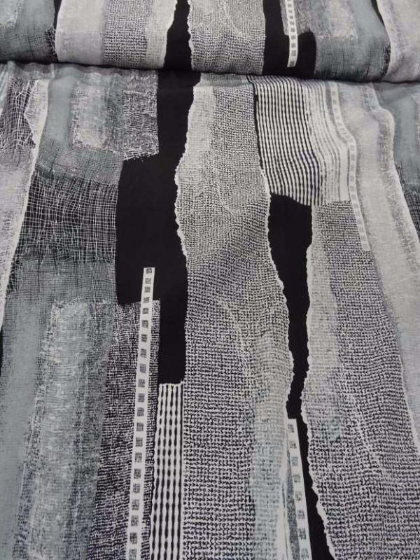 Belle microfibre imprime gris blanc noir