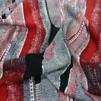 Belle microfibre imprime rouge blanc noir