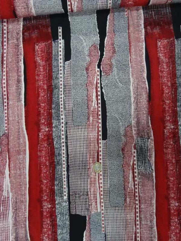 Belle microfibre imprime rouge blanc noir