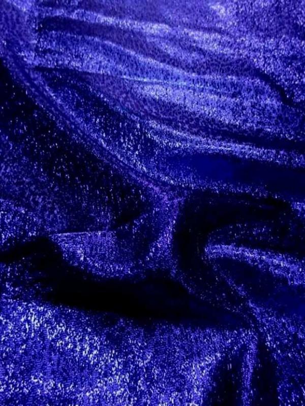 Belle qualite de tissu lame lurex bleu