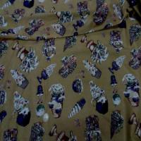 Coton beige imprime noel