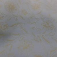 Coton blanc casse imprime fleurs jaune 5