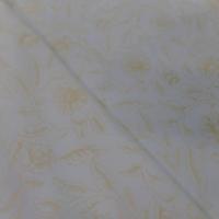 Coton blanc casse imprime fleurs jaune