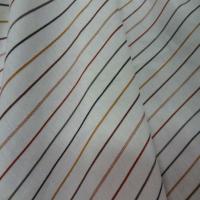 Coton blanc fin a rayures
