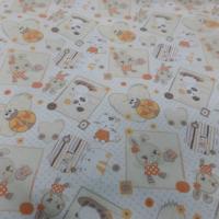 Coton blanc imprime enfant ton orange motifs coccinelle chat chien0