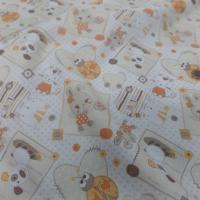 Coton blanc imprime enfant ton orange motifs coccinelle chat chien2
