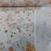 Coton blanc imprime enfant ton orange motifs coccinelle chat chien6