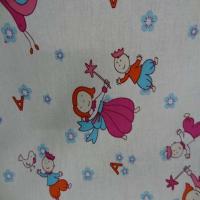 Coton blanc imprime enfant ton rose bleu0