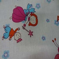 Coton blanc imprime enfant ton rose bleu1
