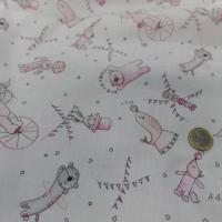 Coton blanc imprime enfant ton rose gris4