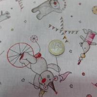 Coton blanc imprime enfant ton rouge jaune bleu1
