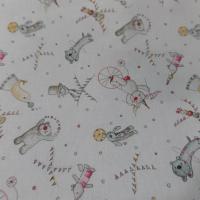 Coton blanc imprime enfant ton rouge jaune bleu2