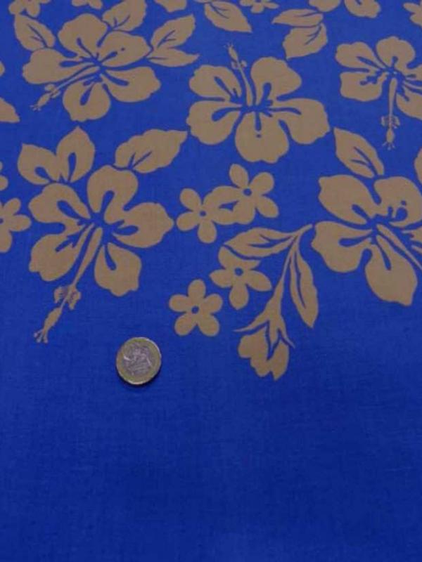 Coton bleu a motifs hawaien