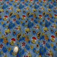 Coton bleu imprime canard en 1 40m de large7