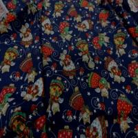 Coton bleu marine imprime chat en 1 10m de large2