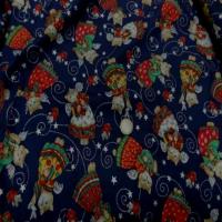 Coton bleu marine imprime chat en 1 10m de large8