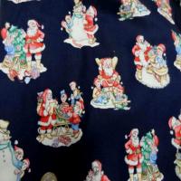 Coton bleu marine imprime noel