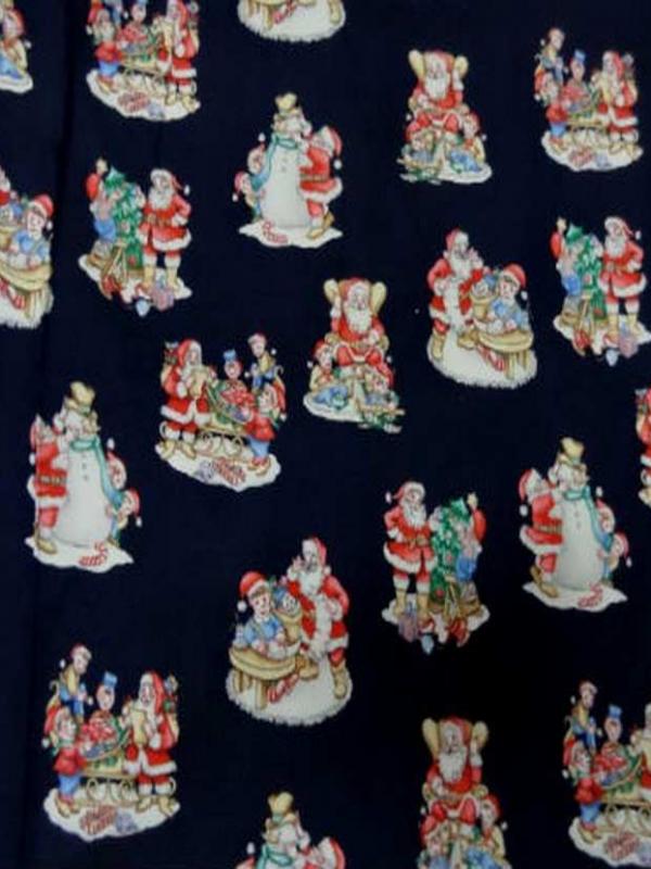 Coton bleu marine imprime noel