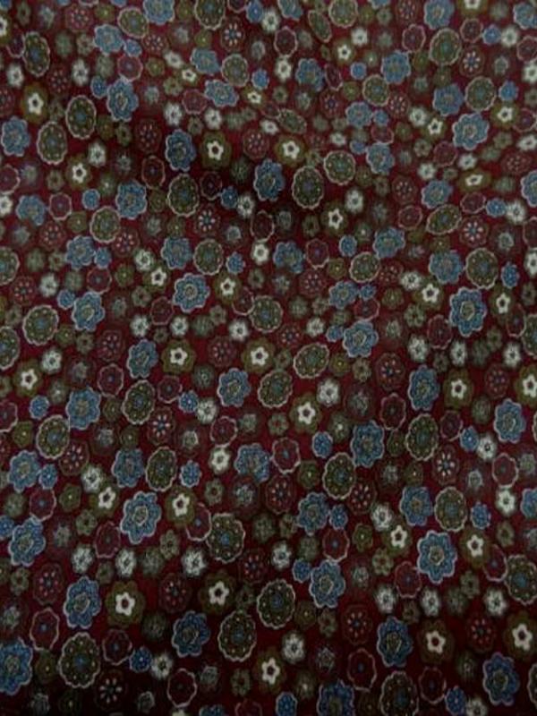Coton bordeaux imprime liberty petite fleurs