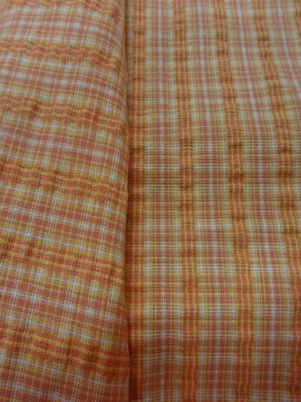 Coton extensible imprime rayure jaune orange