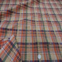 Coton extensible imprime rayure jaune vert orange1