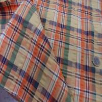Coton extensible imprime rayure jaune vert orange5