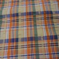 Coton extensible imprime rayure jaune vert orange8
