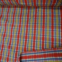 Coton extensible imprime rayure rouge jaune vert bleu1