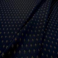 Coton faconne petite fleurs bleu a motifs beige3