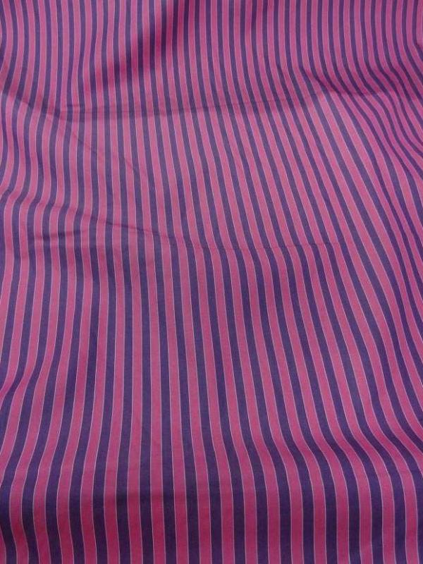 Coton fin a rayures rose violet