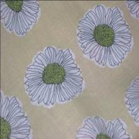 Coton fin beige imprime fleurs ton kaki8